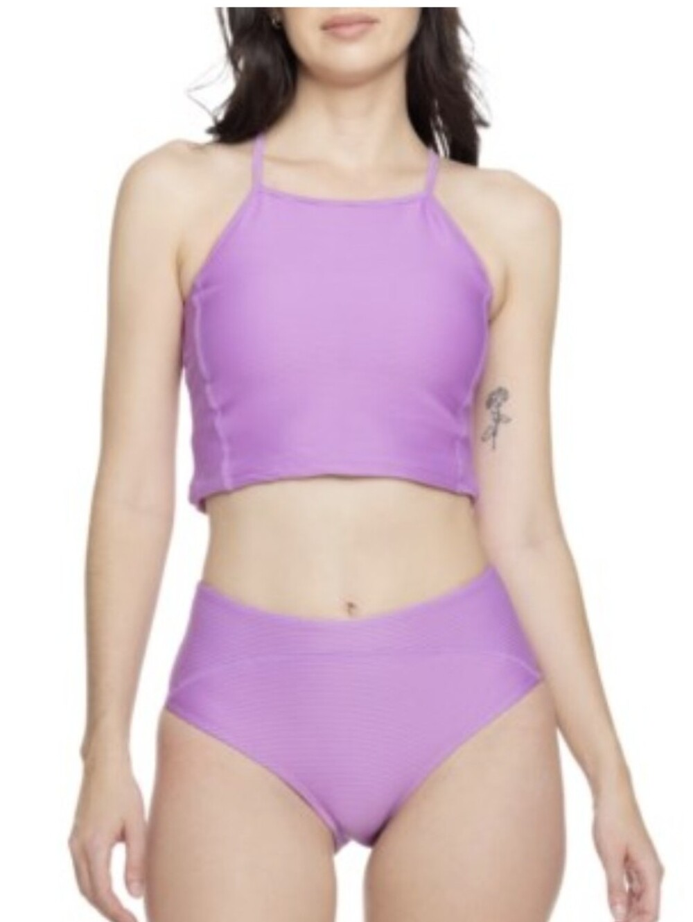 Lilac Iris Ribbed Two-Piece Tankini Set By NANI SWIMWEAR